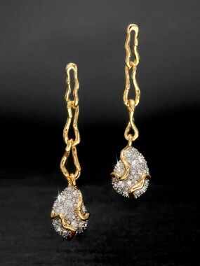 NEW Crystal Linked Pebble Earrings Alexis Bittar Solanales AP09